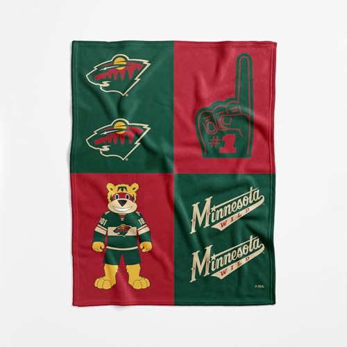 NHL Minnesota Wild Officially Licensed Baby Swaddle Blanket, 40 x 50 in, Soft Lightweight Polyester, Domino Design