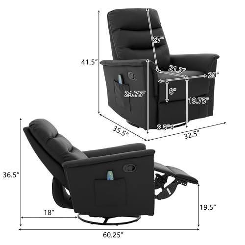 Sillón Plegable Cuero Sintético Negro miniatura 2