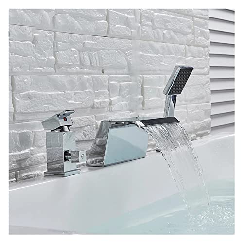 Robinet cascade baignoire laiton anti-éclaboussures avec douchette incluse