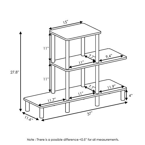 FURINNO Turn-N-Tube 3-Tier Design Display Rack, Espresso/Black - image 6