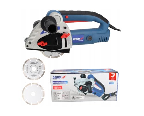 DEDRA Mauernutfräse 1500W, Trennscheibe Ø 125 mm 125mm, 3m Kabel, 8500 U/Min, Hohe Leistung, Nuttiefen von 8 mm bis 30 mm Verstärktes Kunststoffgehäuse