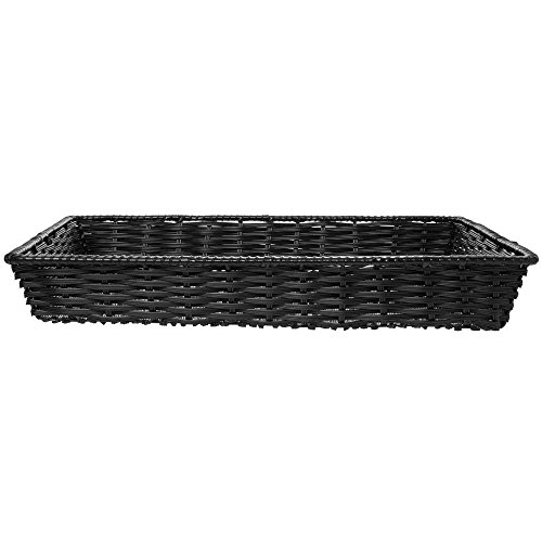 Hubert K2004-26FT BLK Wicker Storage Basket Black Plastic cover