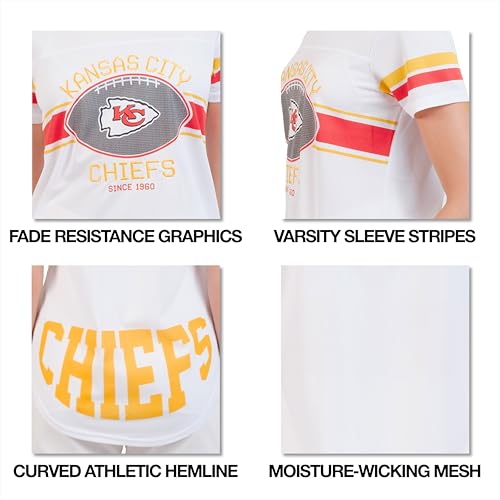 Ultra Game NFL Official Women's Super Soft Mesh Jersey T-Shirt, New York Giants, White, X-Large - Thumbnail 5