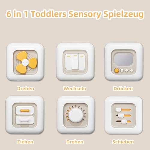 VORENUS Baby Spielzeug ab 1 Jahr, Montessori Spielzeug für 12-24 Monate, 6 in 1 Baby Motorikwürfel Motorikspielzeug, Montessori Sensorik Spielzeug für Kleinkinder Jungen Mädchen 1-3 Jahr