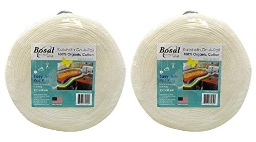 Bosal Katahdin On-A-Roll Organic Cotton Batting 2-1/4 inches by 50 Yards, 2 Pack