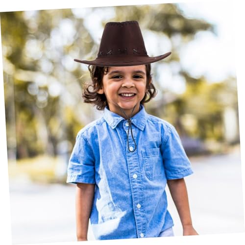 Cowboy Hat for Boys and Breathable Western Cowgirl Party Hat with UV Protection for Outdoor Activities and Travel and Comfortable Design Fits Head Coffee4