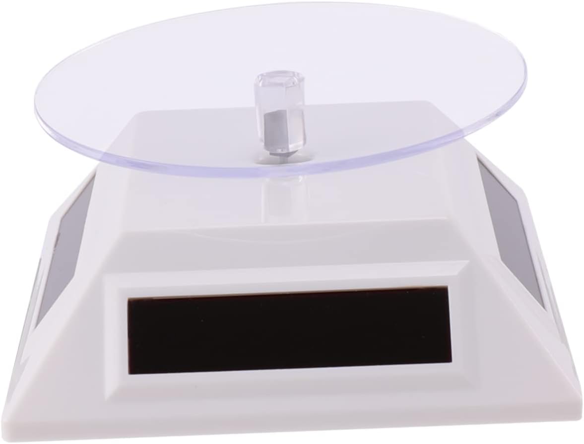 Zerodeko Rotating Solar Jewelry Display Stand Showcase for Watches Phones Necklaces White Organizer with Maximum Light Reception