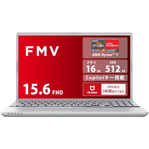 FMV �m�[�g�p�\�R�� WA1-L1 (Copilot�L�[����/Win 11/15.6�^/AMD Ryzen 7/16GB/SSD 512GB/�X�[�p�[�}���`�h���C�u/Office�Ȃ�) K0A40005JP