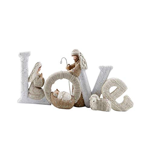 image for xiaoxian Christmas Nativity Set -Love/Family, Holy Family with Lamb Fi