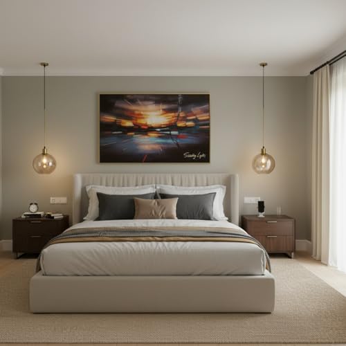 Image of Aurelia Amber Glass Pendant Light | Hanging Ceiling Lamp Fixture Chandelier | Decorative Lighting for Living Room Bedroom Indoor Outdoor Use | Modern Home Decor Light Without Bulb