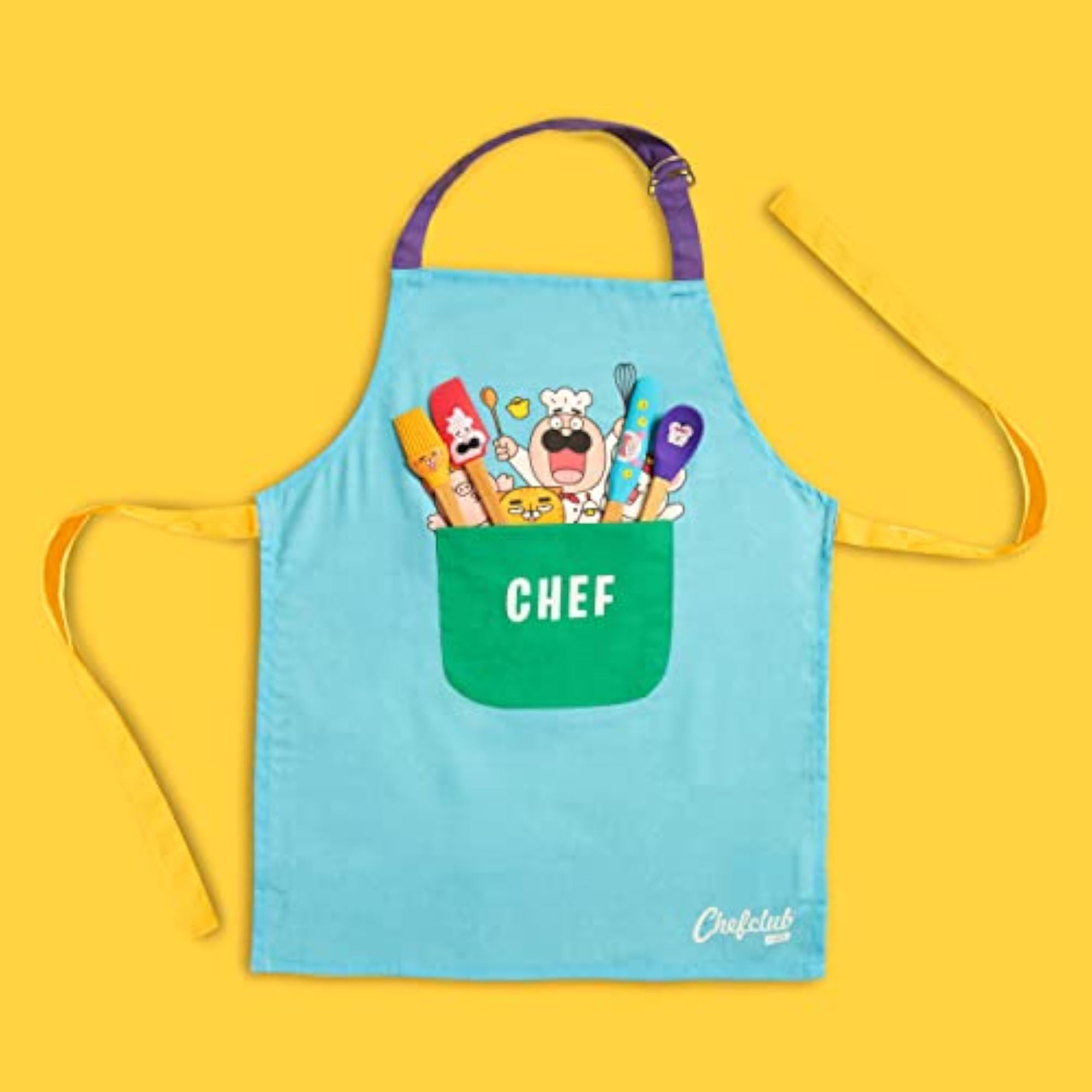 Children's Adjustable Cotton Cooking Apron with Pocket