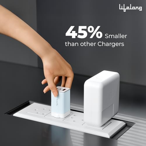 Image of Lifelong Electronics 65W Super Fast GaN Charger PD Technology | 1 USB A + 2 Type C Ports | iPhone 17 /16 /15 /14 (Including Pro Max), Android, Samsung | Laptops - MacBook, Dell, HP, Lenovo, Acer, ASUS