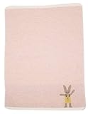 David Fussenegger - Babydecke Juwel mit Strickerei - Hase-Streifen - Rouge - 90 x 70 cm