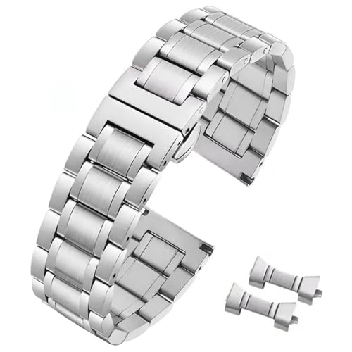 Image of Quick Release Stainless Steel Watch Band Bracelet 12mm to 24mm Straight & Curved End Universal Stainless Steel Metal Watch Strap Smartwatch Replacement Band Men Women