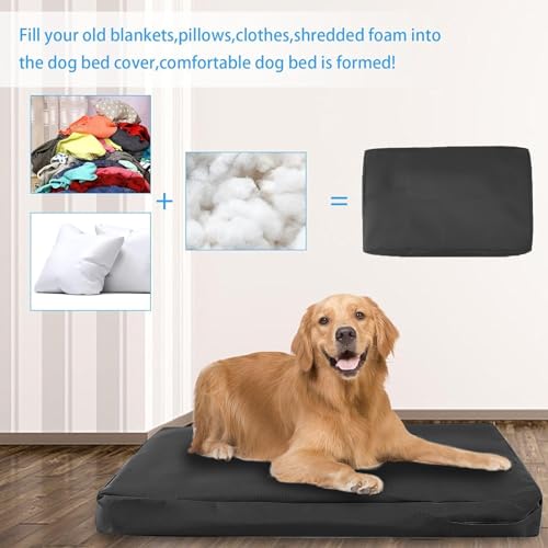 Nogsay Bezüge für Hundebetten,Ersatz Bezug für Hundebett,Wasserdicht Waschbar Abnehmbare Haustierbett Hundematte Hundematratze Bezug für Hundekissen mit Reißverschlüssen,Dog Bed Cover Only