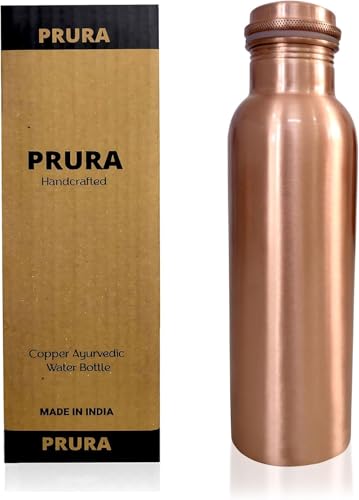 PRURA Copper Water Bottle 100% Pure Bottle for Drinking Water