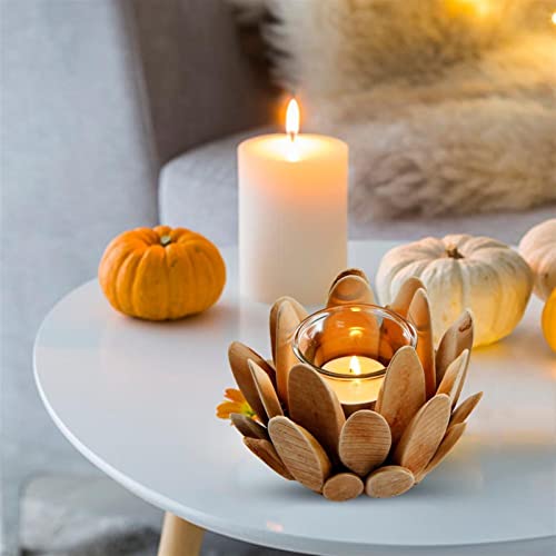 Candalbras, Candle Holders Wooden Candlestick Candle Holder Lotus Shaped Candle Holder Table Desktop Decoration Plant Flower Plot Home Decoration Home Decorations Candle Stand #TOP3