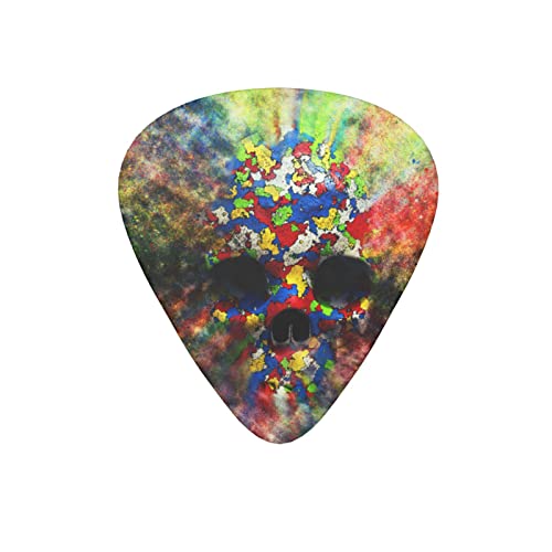 Lot de 12 médiators colorés en forme de tête de mort avec particules de poussière 3D pour guitare électrique, basse, acoustique, cadeau idéal pour les amateurs de guitare - Les Beatles, Paul McCartney, John Lennon, RIngo Starr, George Harrison Lot de 12 médiators colorés en forme de tête de mort avec particules de poussière 3D pour guitare électrique, basse, acoustique, cadeau idéal pour les amateurs de guitare