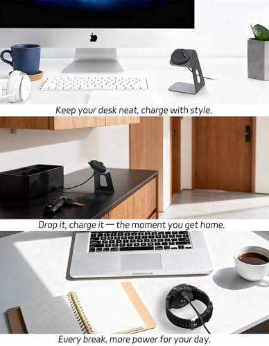 sciuU Charging Stand & Charger Compatible with Garmin Forerunner/Fenix/Venu/Instinct/Vivoactive Series, Charger Dock with Detachable Aluminium Alloy Holder, Safe Charging with 100cm USB Cable - Image 6