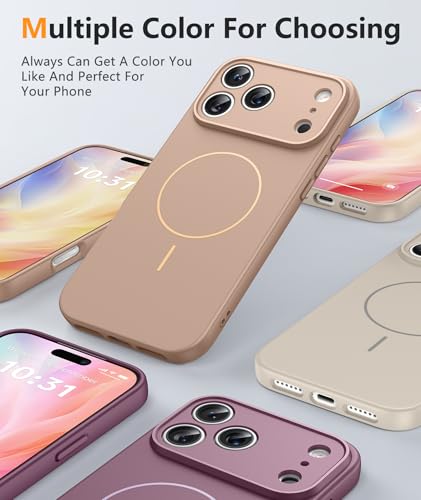 Image of FNTCASE for iPhone 17 Pro Max Case: [Compatible with Magsafe] Integrated Silicone Phone Cases with [Full Camera Protection] [Screen Protector] Military Grade Shockproof Protective Cover - Full Gold