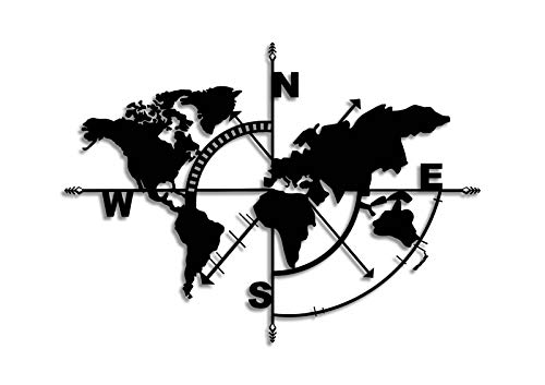 Textured Black Steel World Map: A Striking Scandinavian Statement