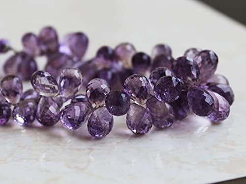 Améthyste briolette facettée violette de 11.5mm pour bijoux haut de gamme
