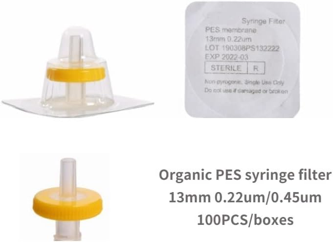 13mm 0.22/0.45um Sterile Syringe Filter MCE PES Nylon PTFE PVDF Lab Funnel with Filter 100PCS (Size : Nylon13mm 0.22um)