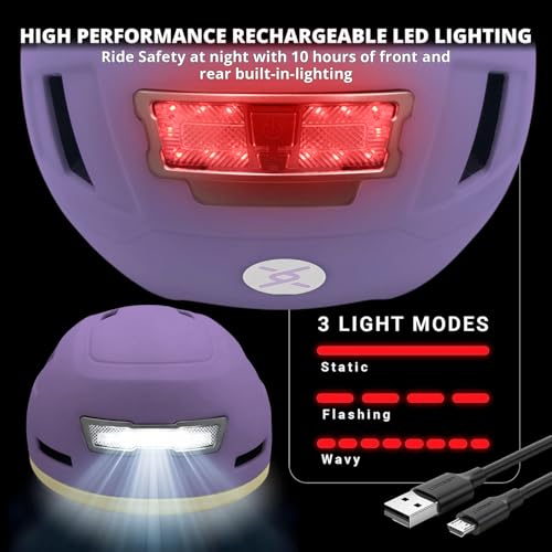 Image of XNITO Bike Helmet with LED Lights - Urban Bicycle Helmet for Adults, Men & Women - CPSC & NTA-8776 Dual Certified - Class 3 E-Bikes, Scooters, Onewheel, Commuter, Mountain