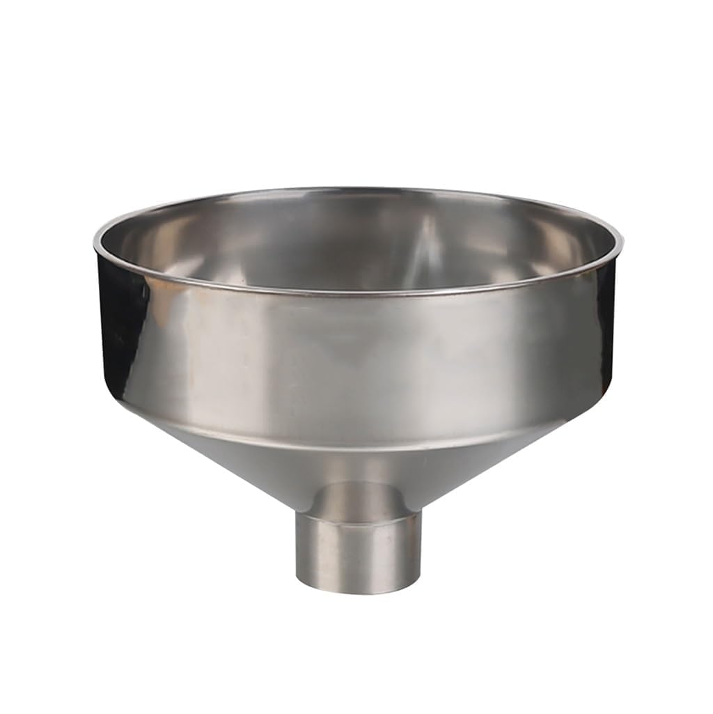 ENDECHO DE Acero INOXINO ENDELO Grande BURGO DE CALIBRO Grande para COTICIÓN Use el Embudo de Grado de Alimentos para transferir líquidos y ingrentes Secos, diámetro de 25 cm, Plata, 25/6 cm