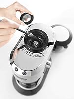 De'Longhi Dedica KG 520.M Elektrische Kaffeemühle, Vollmetallgehäuse, Edelstahl Kegelmahlwerk, einstellbare Mahlgradeinstellung, Silber – Ansicht 5