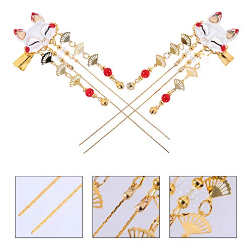 Lurrose Pearl Hair Clip 2pcs Japanese Geisha Hair Clips Chinese Vintage Tassel Hairpin Kimono Bride Hanfu Hair Accessory for Women Girls Wedding Hair Clips - Image 3