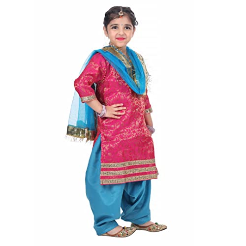 Image of ITSMYCOSTUME Punjabi Patiala Suit for Girls|Punjabi Giddha /Baisakhi /Bhangra Dance Costume for Girls