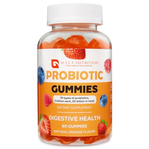 Aclla Wellness Probiotic Gummies – 50 Billion CFU, 10 Probiotic S...