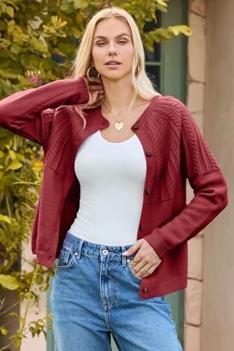 Image of Dokotoo Cardigan Sweaters for Women 2026 Fall Outfits Long Sleeve Sweaters