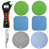 Tunyet 8pcs Jar Opener set.4pcs Rubber Jar Gripper Pad.2pcs Silicone Jar Opener Gripper Pad.1 Bottle