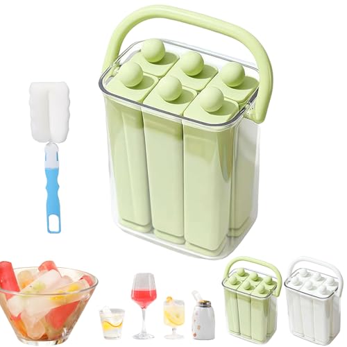 Molde de silicona para palitos de hielo con contenedor verde miniatura 1