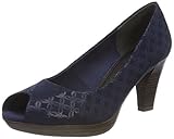  MARCO TOZZI Damen 29302 Peeptoe Pumps, Blau (Navy METALLIC), 39 EU