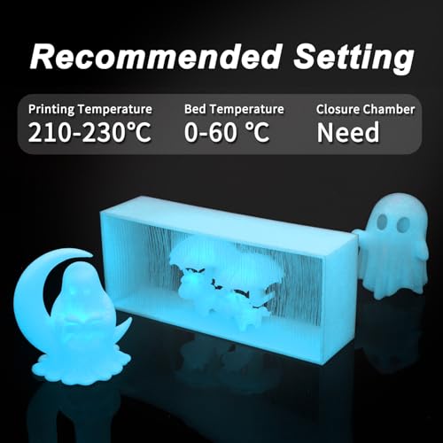 Image of Glow in the Dark PLA Filament, Glow Blue Filament 1.75mm, 1KG | Glow Blue PLA Filament Offers High-brightness Luminescent Effects and Superior Toughness