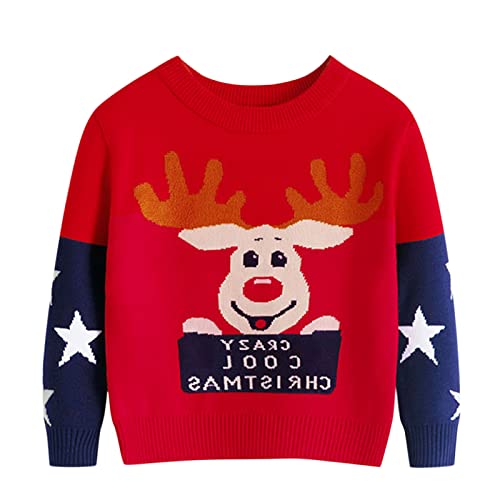 Kids Christmas Sweater Boys Xmas Sweatshirt Long Sleeve Pullover Girls Fall Winter Tops Christmas Clothes