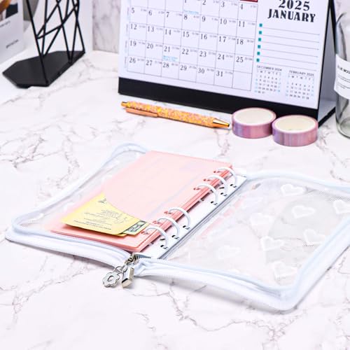 Image of White A6 Binder Zipper Lace Lover Budget Planner Cover
