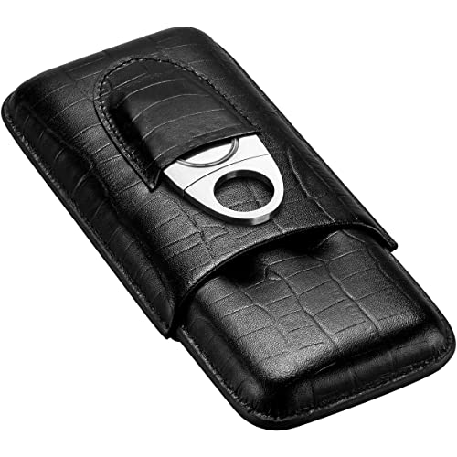 CIGARLOONG Étui à cigares en cuir pour 3 cigares avec coupe-cigares Cover