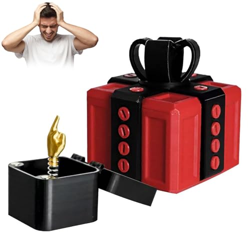 Das nervige Geschenk mit Finger Annoying Streich Geschenkbox Handstreich Pop Up Geschenk Rätselbox Lustige Schreibtischdekoration für Erwachsene Männer Frauen Geburtstag Heimdekoration (Stil A)