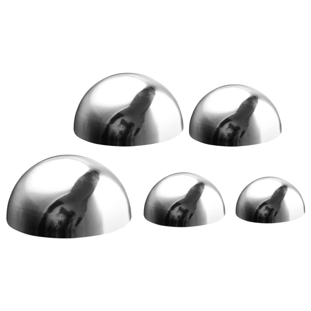 BESTonZON Lot de 5 Boules de Jardin en Acier Inoxydable - Boules Creuses en métal - Décoration de Jardin - Boule de décoration de Jardin - Boules d'étang - pour pelouse, Jardin, Boule en métal