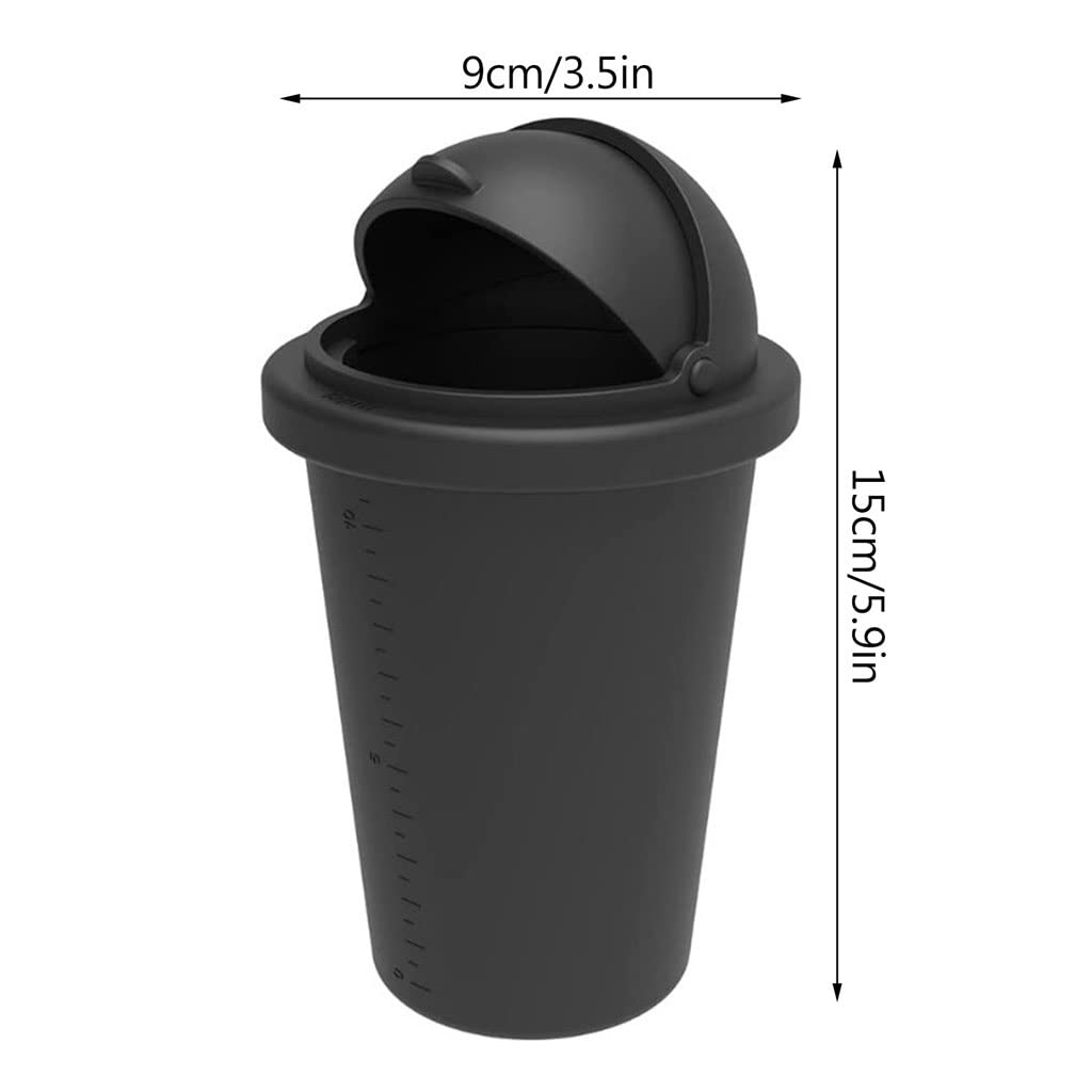 Car Trash Can Accessories with Lid Gadgets for Storage Black Bin Tub