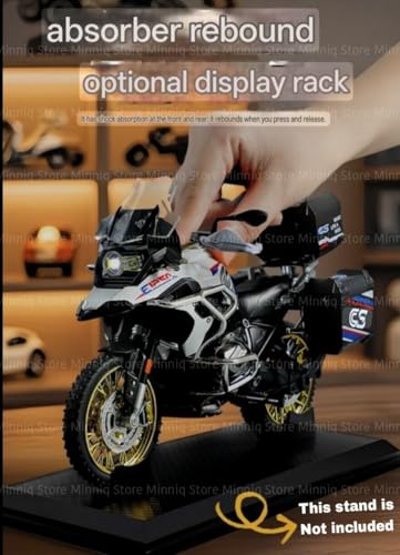 Image of Compatible for Big B-m-w R1250GS Motorcycle DieCast Model, Suspension and Hand Free Roller, Toy Motorcycle Collection with Music Lighting Toy for Kids (B-m-w R1250GS-Black)