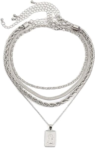 ARZONAI jewelry simple twist chain geometric item decoration personality snake bone chain sexy wild portrait necklace for women and Girls (Silver) (B0D1RK44HB) Amazon Price History, Amazon Price Tracker