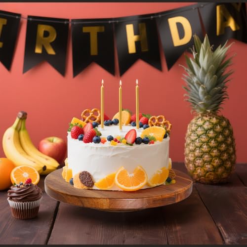 Wood Cake Stand, Acacia Cake Stand for Wedding Birthday, Wooden Serving Platter for Appetizers and Desserts (10 inch) - Image 3