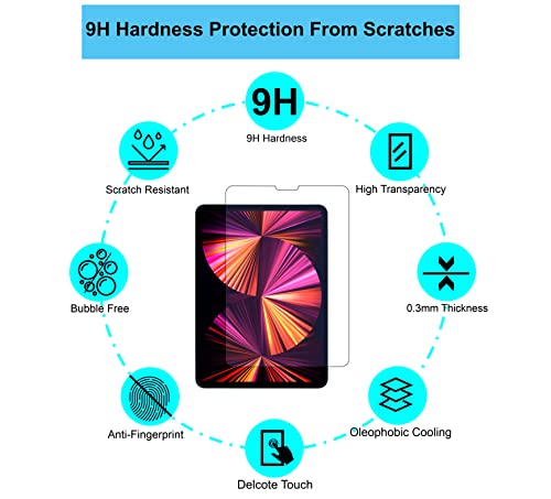 Image of Tempered Glass For iPad Air 4th 5th Generation /iPad Pro 11 inch 2022 /2021 /2020 /2018 Full Screen Protector Guard - Pack of 1