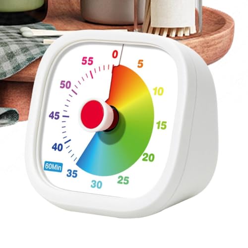 Visual Timers for Kids 60 Minute ? Countdown Alarm Non-Ticking Time | Time Management Tool for Kitchen Cooking, Classroom, Study