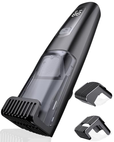 Image of Beard Trimmer for Men | Blade Wheel, Powerful, Waterproof Suction-Jet Black